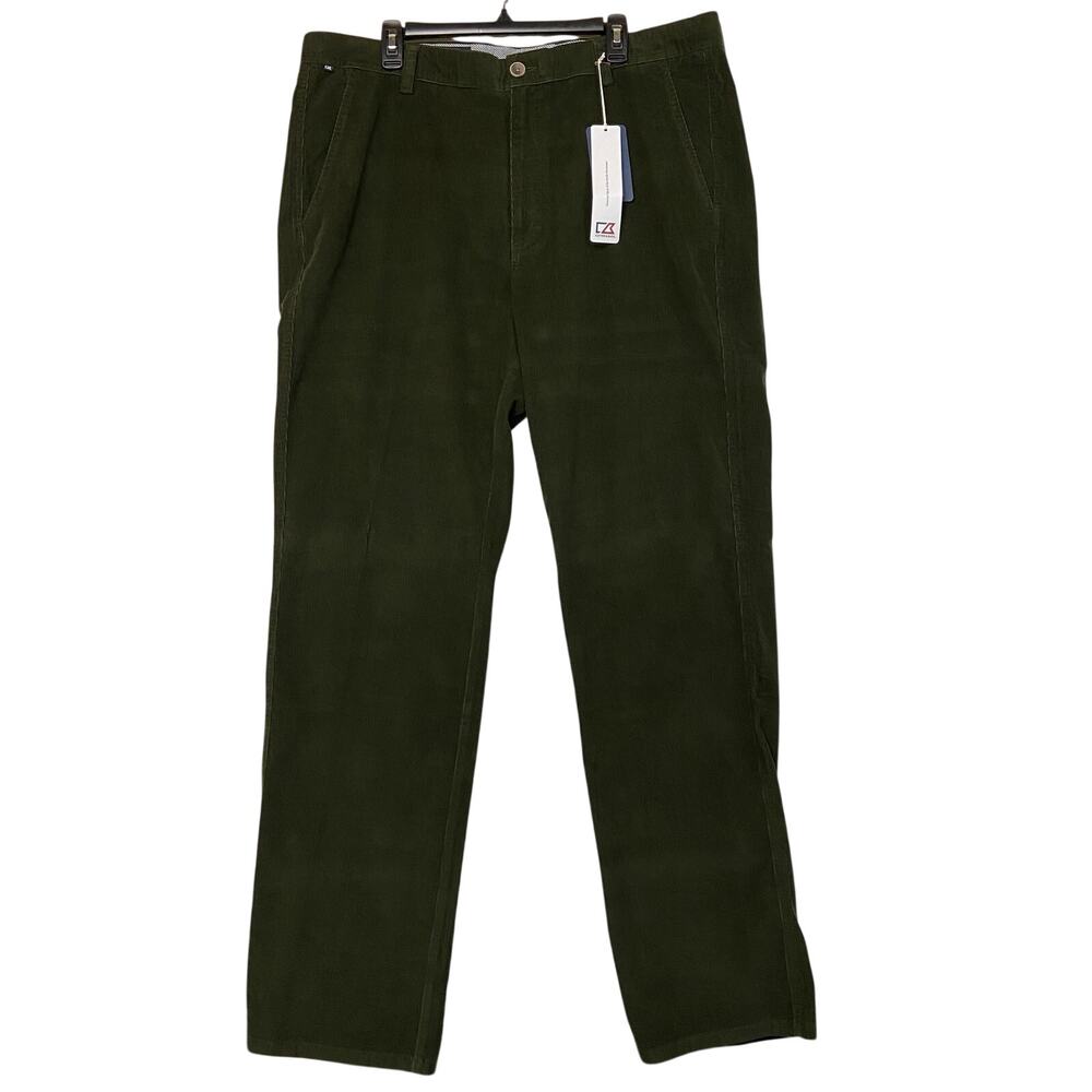 Cutter & Buck Walker BCB00025 Myrtle Green Corduroy Straight Leg Pants 40X36 NWT